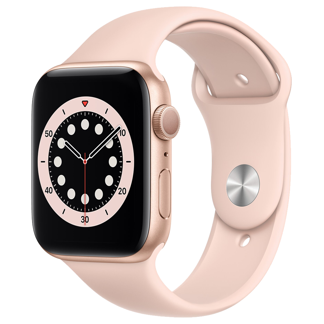 Apple-Watch-Series-6-44mm-Goud-Aluminium-Roze-Sportband
