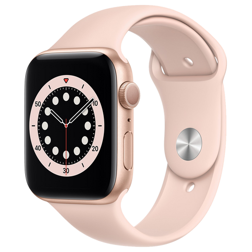 Apple-Watch-Series-6-44mm-Goud-Aluminium-Roze-Sportband