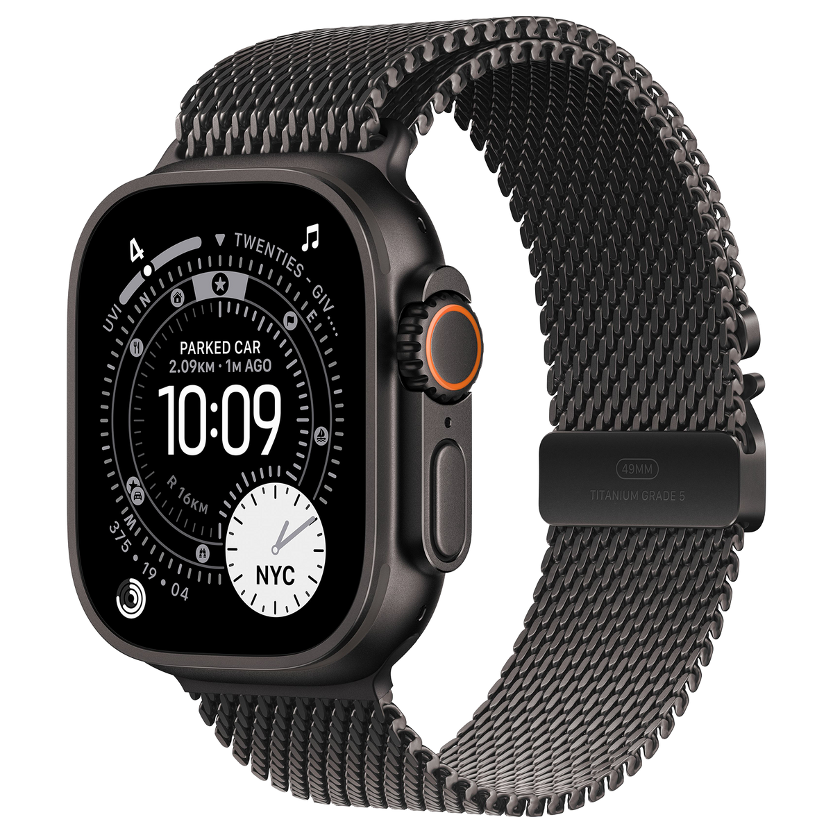 Apple Watch Ultra 3 5G Zwart - Milanees band Zwart