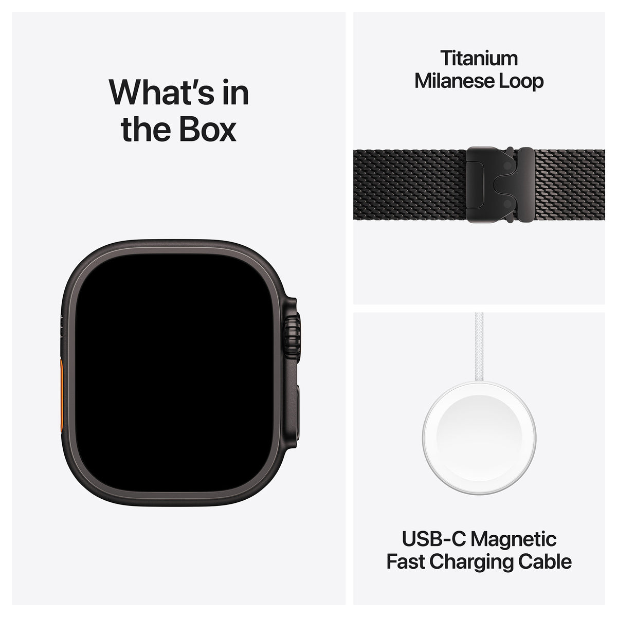 Apple Watch Ultra 3 5G Zwart - Milanees band Zwart