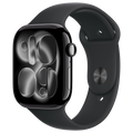 Apple Watch Series 11 46mm - Gitzwart Aluminium Zwart Sportband