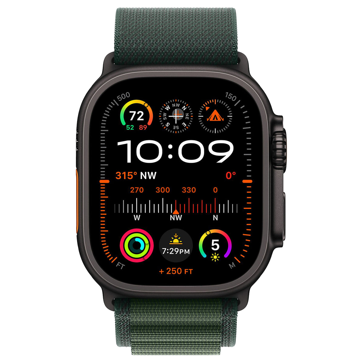 Apple Watch Ultra 2 Zwart 49mm - Alpine band Groen