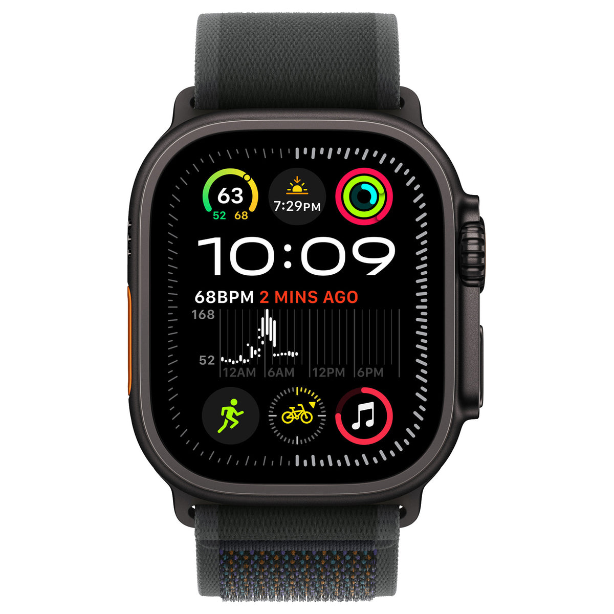 Apple Watch Ultra 2 Zwart 49mm - Trail band Zwart
