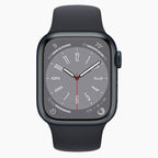Apple Watch Series 8 GPS 41 mm noir reconditionné - vue de face