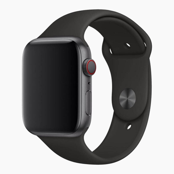 Bracelet Apple Watch reconditionné 44 mm / 45mm Sport noir - vue de côté