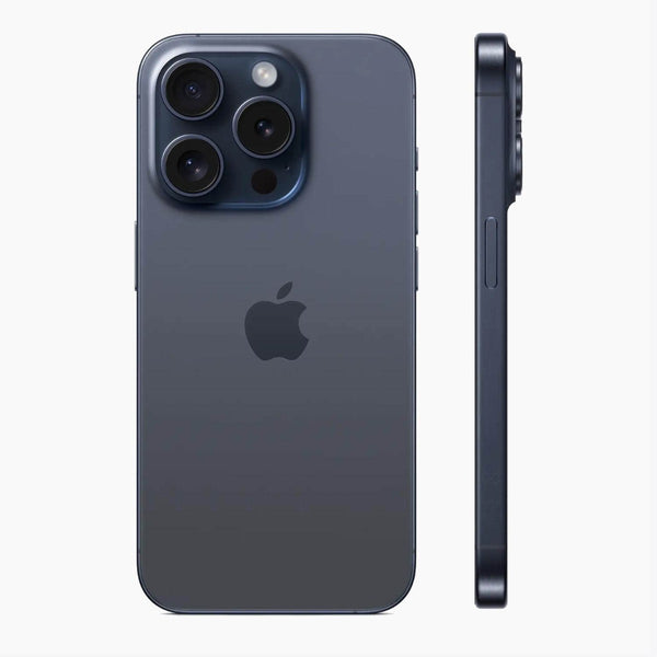 iPhone 15 Pro Max reconditionné 1tb Titanium bleu - vue latérale