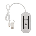 Souris filaire élégante LMP Easy 2-en-1 USB-C & USB-A reconditionné - Blanc